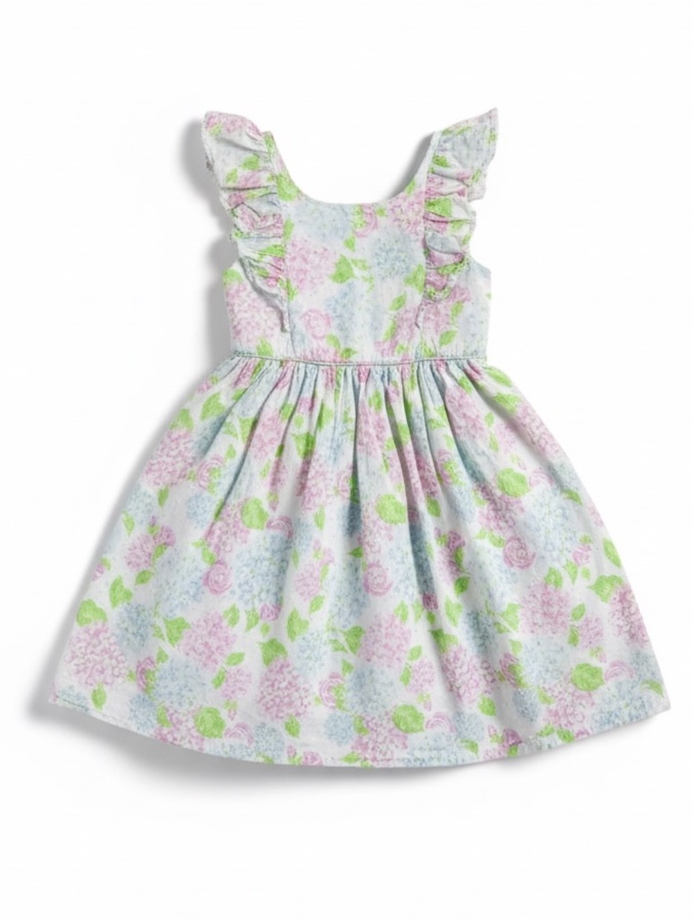 Tommy Bahama Floral Fit & Flare Dress Pink Green White Girls 6 (5-6 Years Old)